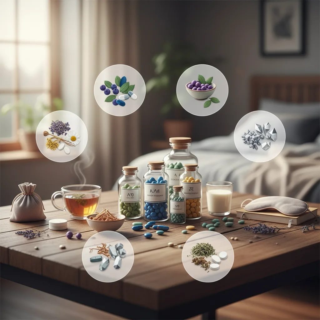 A prescription bottle of sleep pills on a bedside nightstand