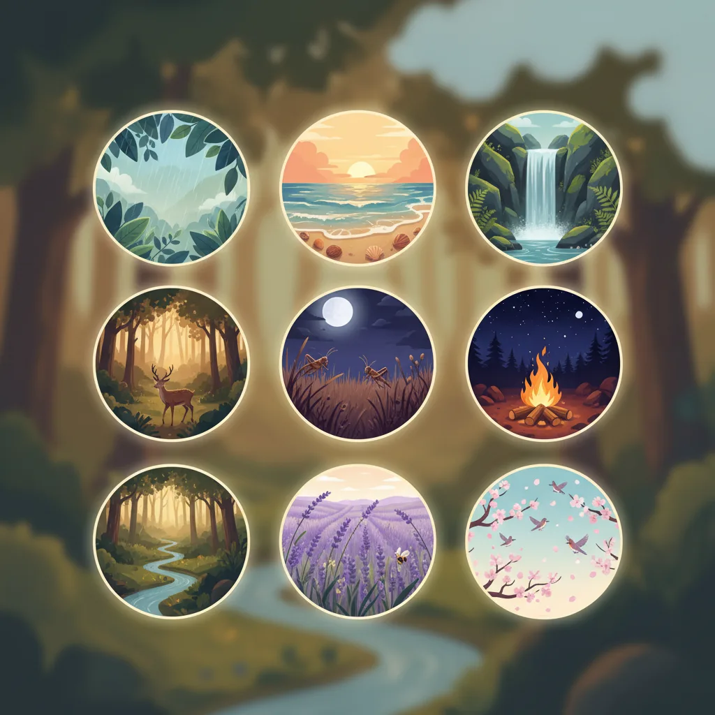 8 Nature Sounds for Better Sleep and Cognitive Focus Peaceful forest landscape representing nature sounds