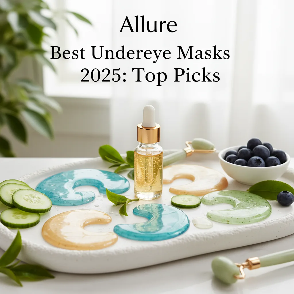 Model applying one of the allure best undereye masks for hydration and depuffing