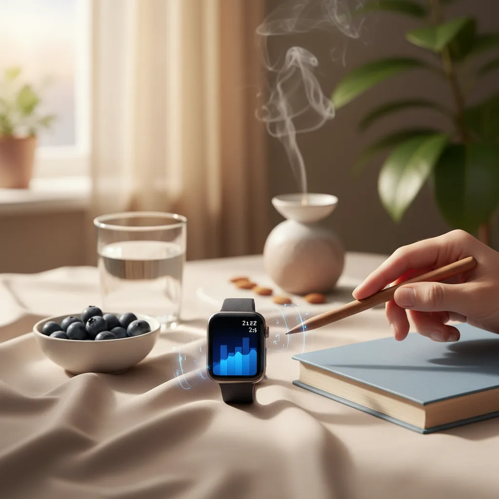 Apple Watch Sleep: 5 Expert Tips for Peak Brain Performance A person viewing Apple Watch Sleep stage data on their wrist.
