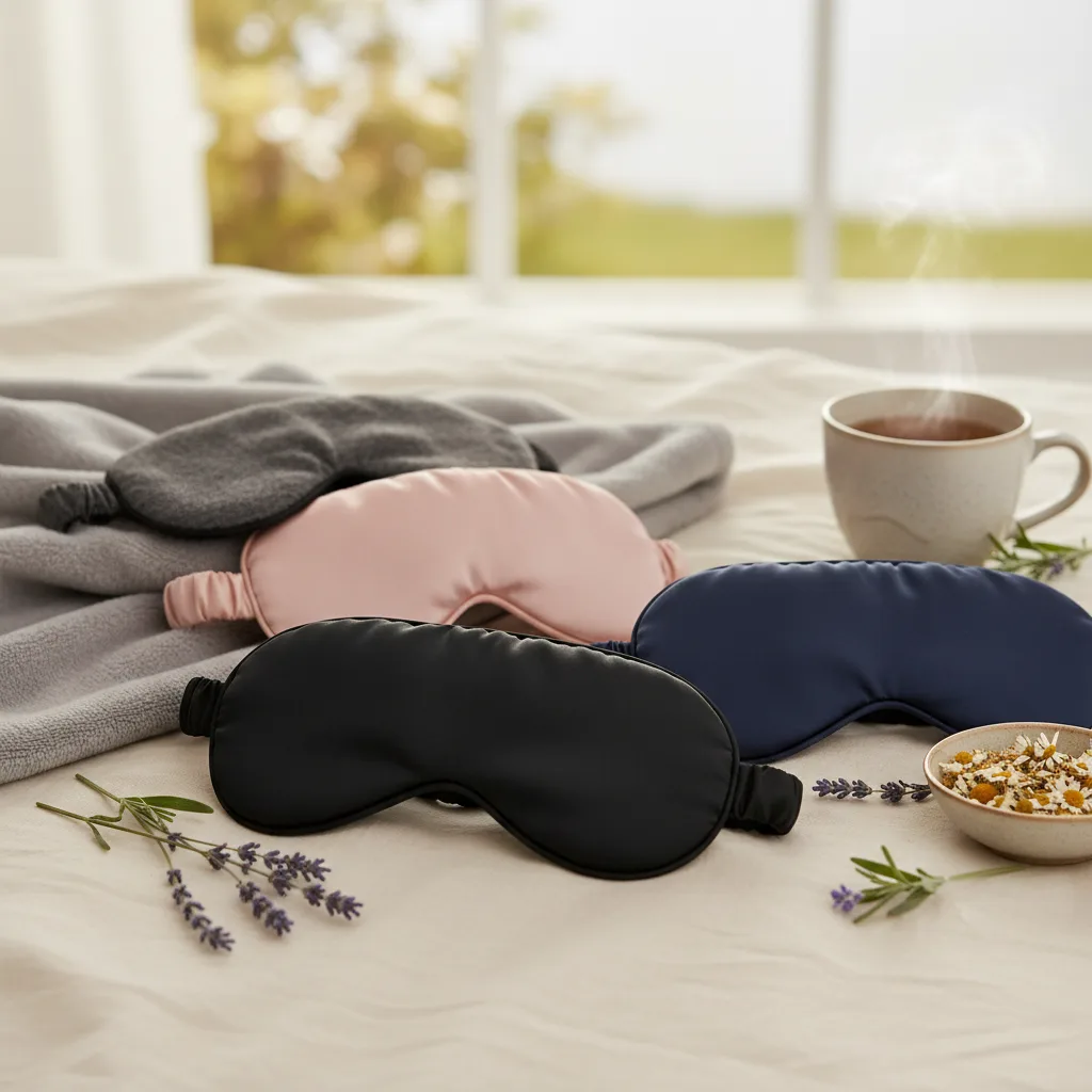 A person wearing the best sleep mask, promoting deep and restorative sleep.