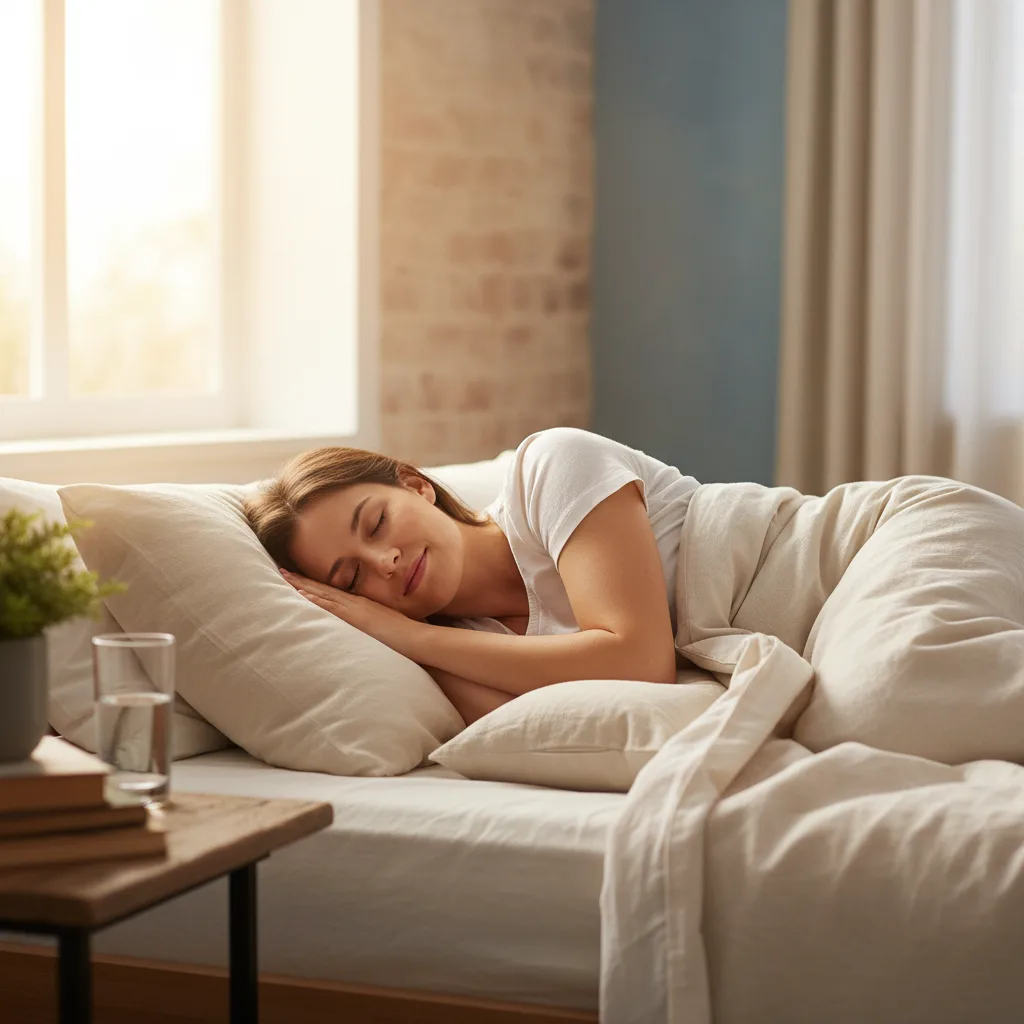 Diagram showing the best sleep position for spinal alignment