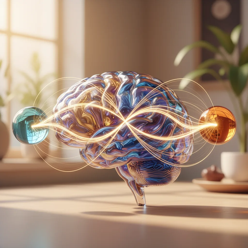 A person using an audio-visual brain entrainment device with LED glasses and headphones.