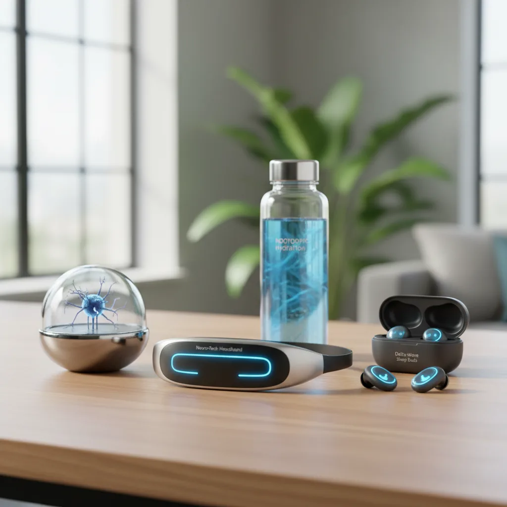 renpho eye massager massager - An array of Renpho new releases, including the NeuroVizr Pro eye massager, BioSync Headset, and AuraFlow Recovery System, showcasing advanced neuro-tech for wellness. 3