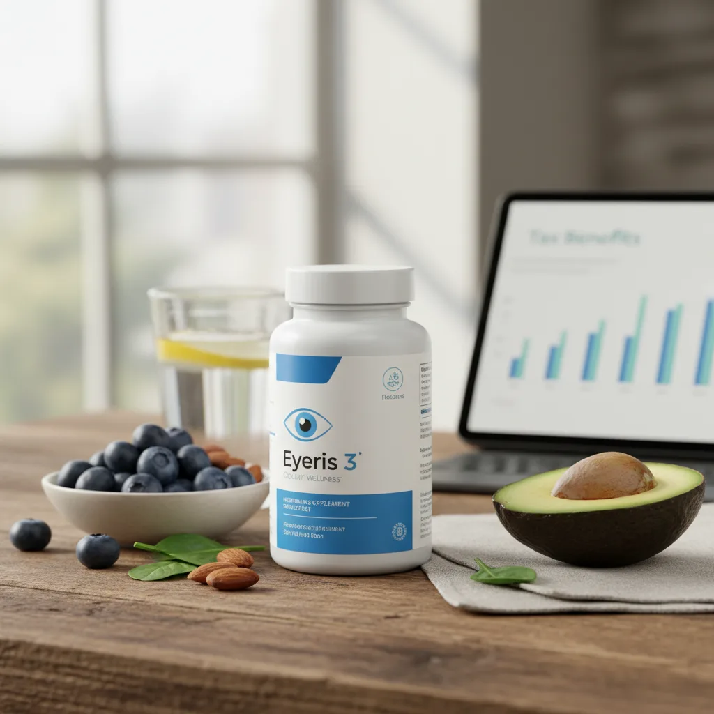 A person using the Eyeris 3 FSA HSA eligible eye massager for relaxation and digital eye strain relief.