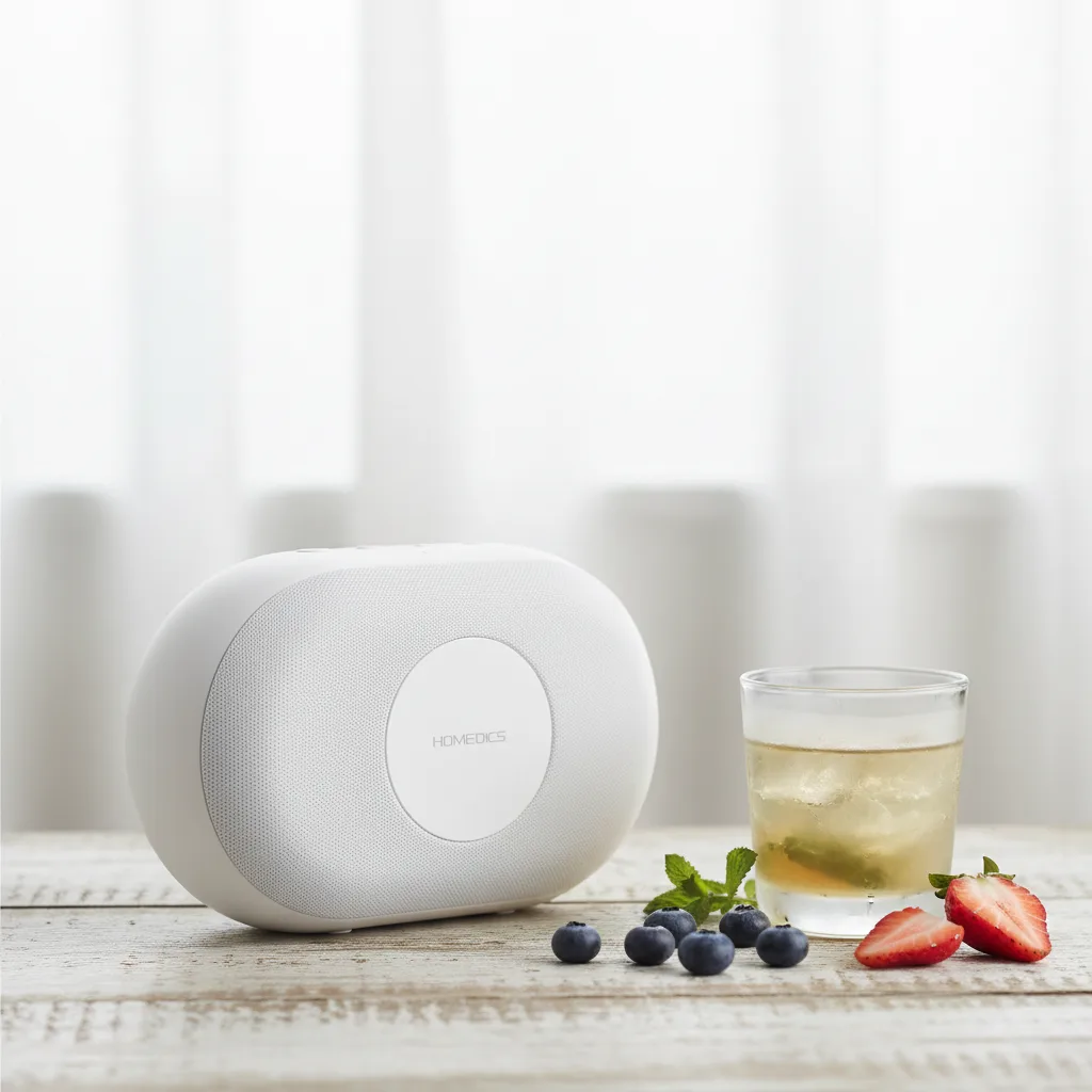 Homedics NuView wireless auto-audio device, demonstrating features highly rated in walmart reviews product 1854354005 for cognitive enhancement.