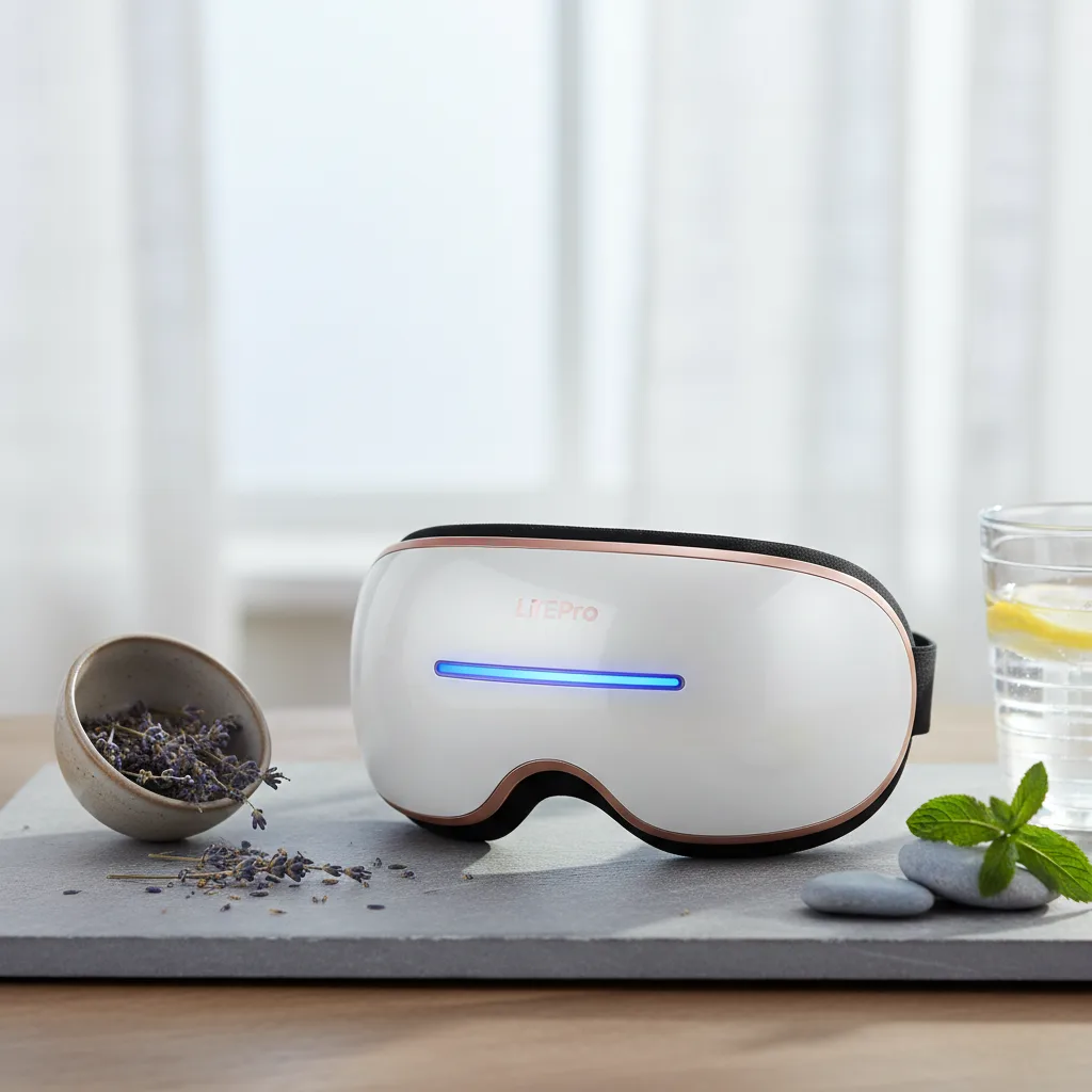 The Lifepro Oculax smart massager offers advanced relief for digital eye strain and chronic headaches, showcasing its ergonomic design and smart features.