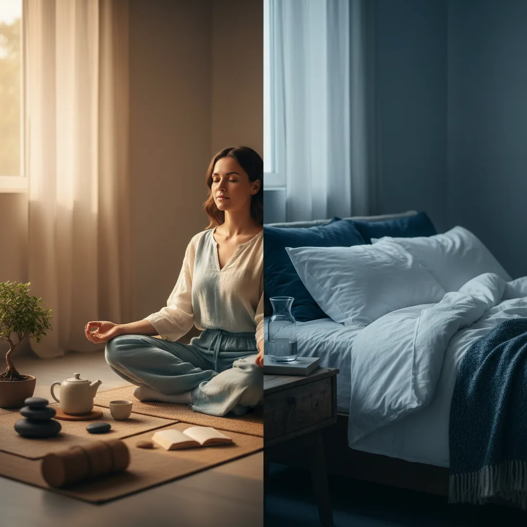 Comparison chart of Meditation vs Sleep brain wave patterns