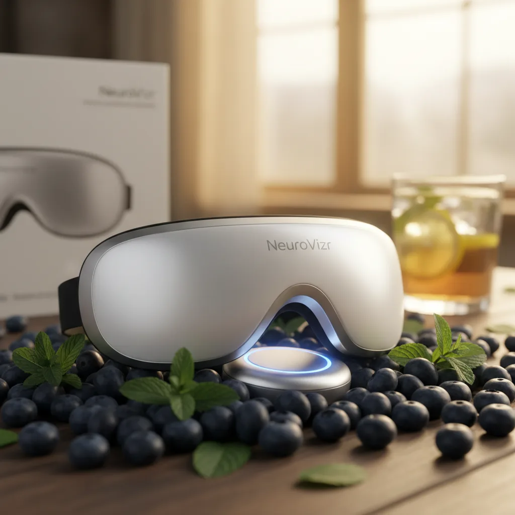 NeuroVizr Auto-Comfort System, a top-rated device according to walmart reviews product 2912209028, offering relief for eye strain and dark circles.