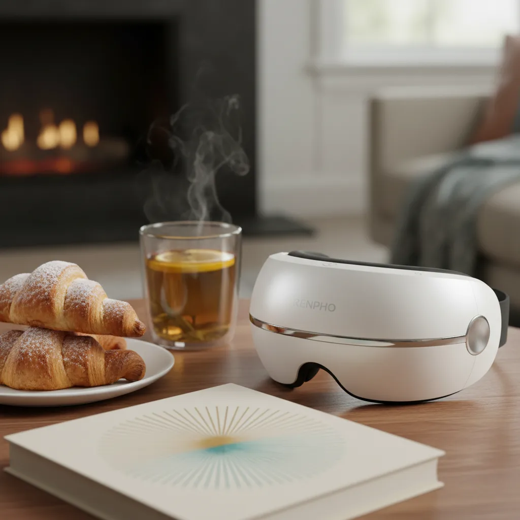 Renpho Eyeris 3 - Renpho Eyeris 3 page device in use, illustrating its ergonomic design and therapeutic application. 2