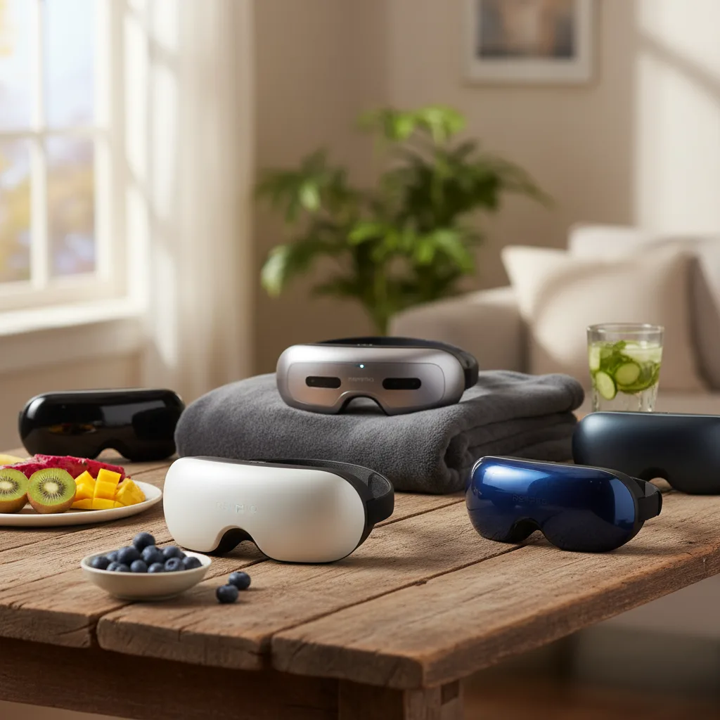 A person enjoying a Renpho eye massager during the Renpho flash sale 2025