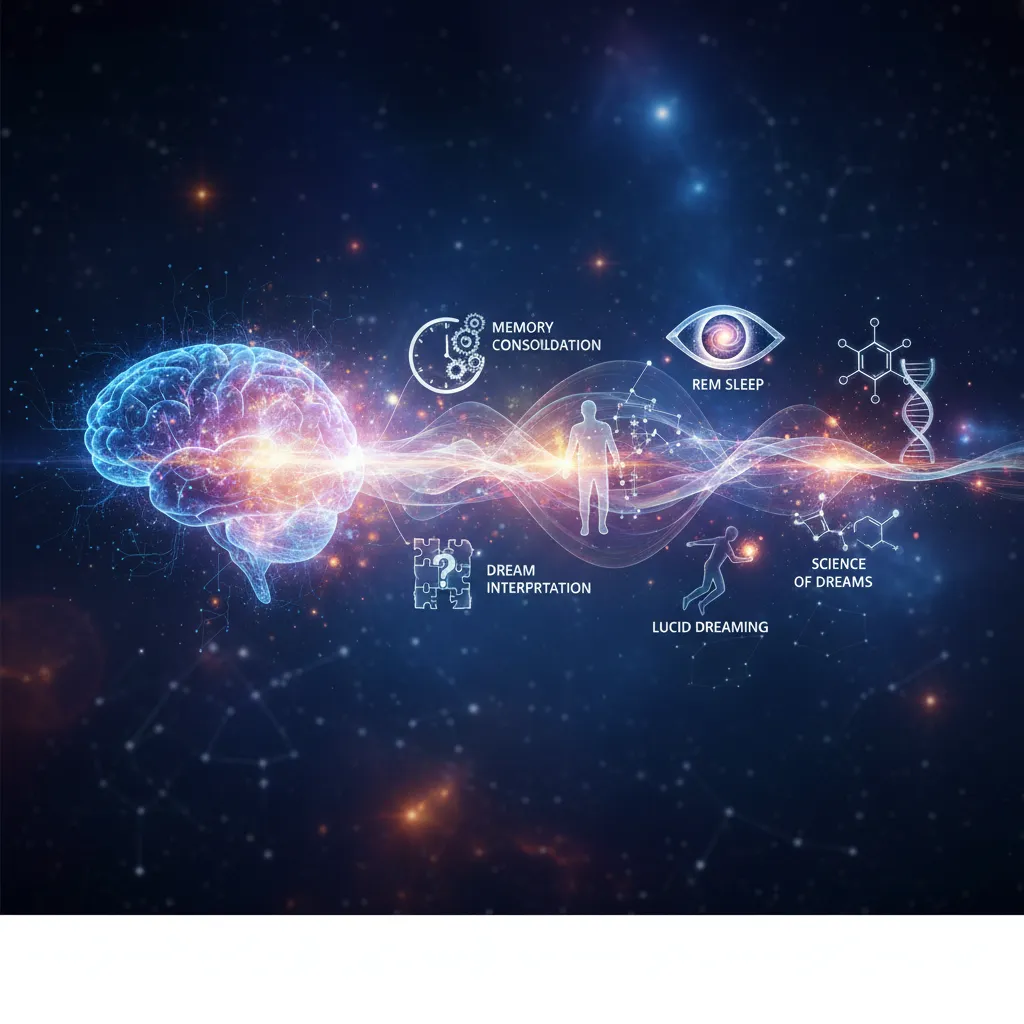 A human brain depicted with glowing neural pathways, symbolizing the complex and active processes occurring during REM sleep and the science of dreams.