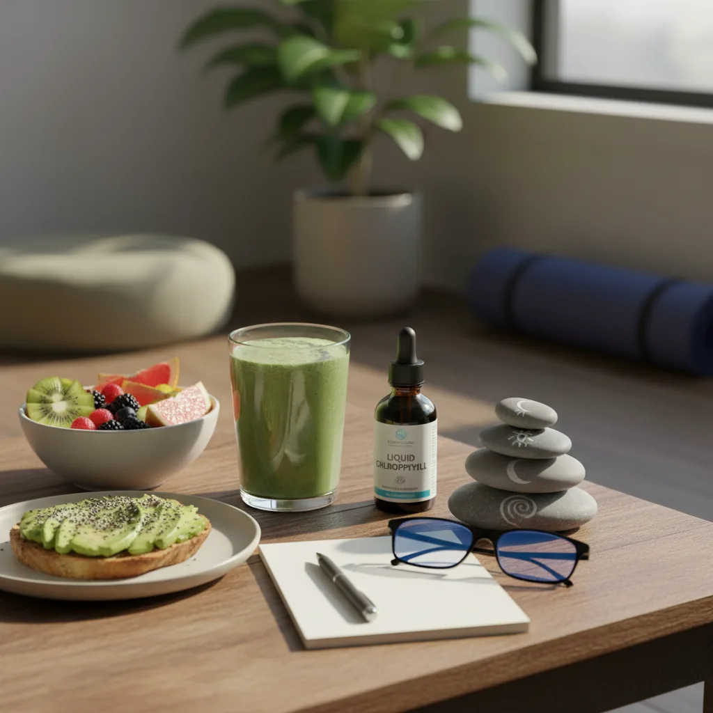 A person waking up refreshed in a sunlit bedroom