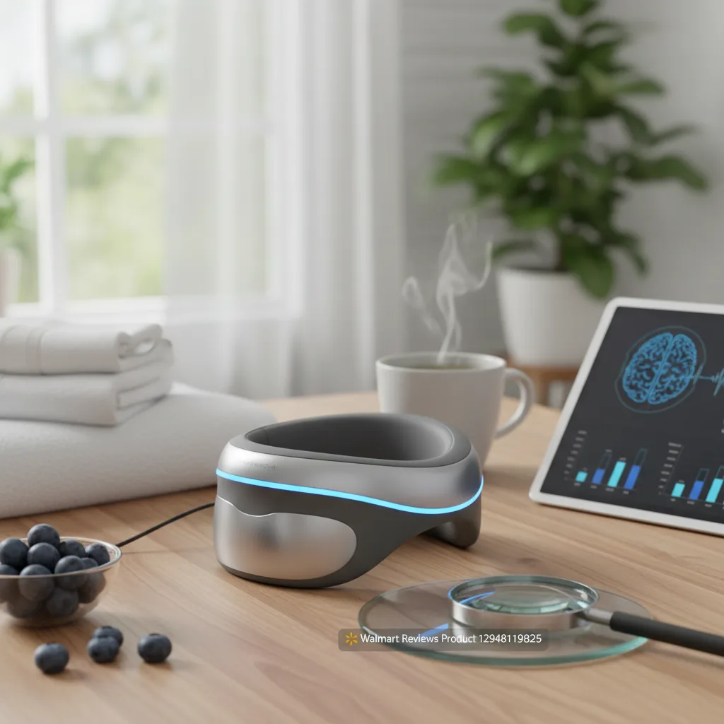 Detailed view of the Auto-Comfort Device, showcasing its ergonomic design and integrated light and sound elements, as highlighted in walmart reviews product 12948119825.