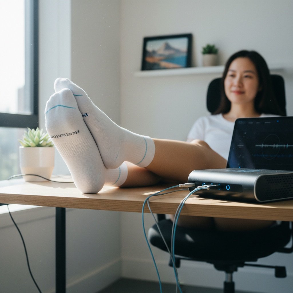 white compression socks