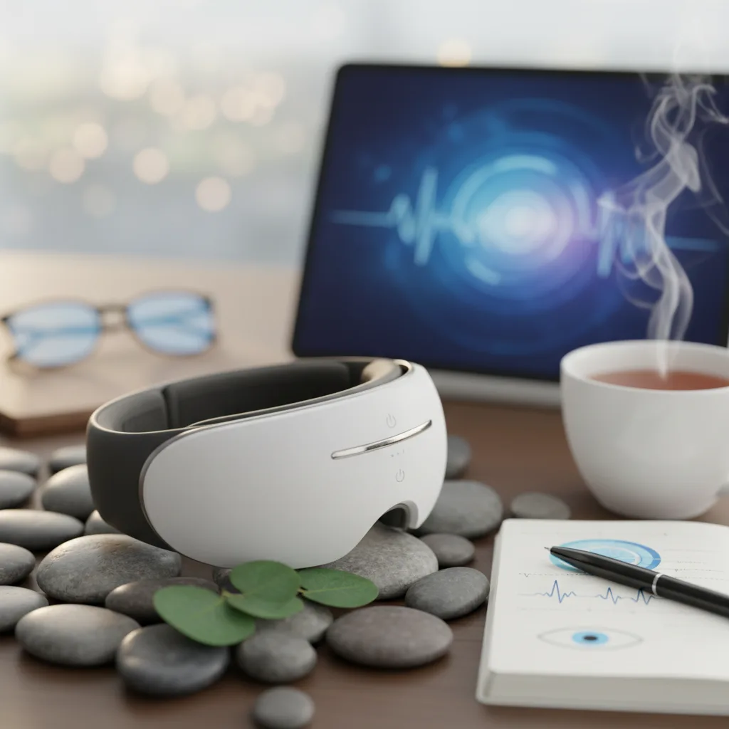 A neuro-technology eye massager combating digital strain – why you need eye massager 2024 for optimal ocular health.